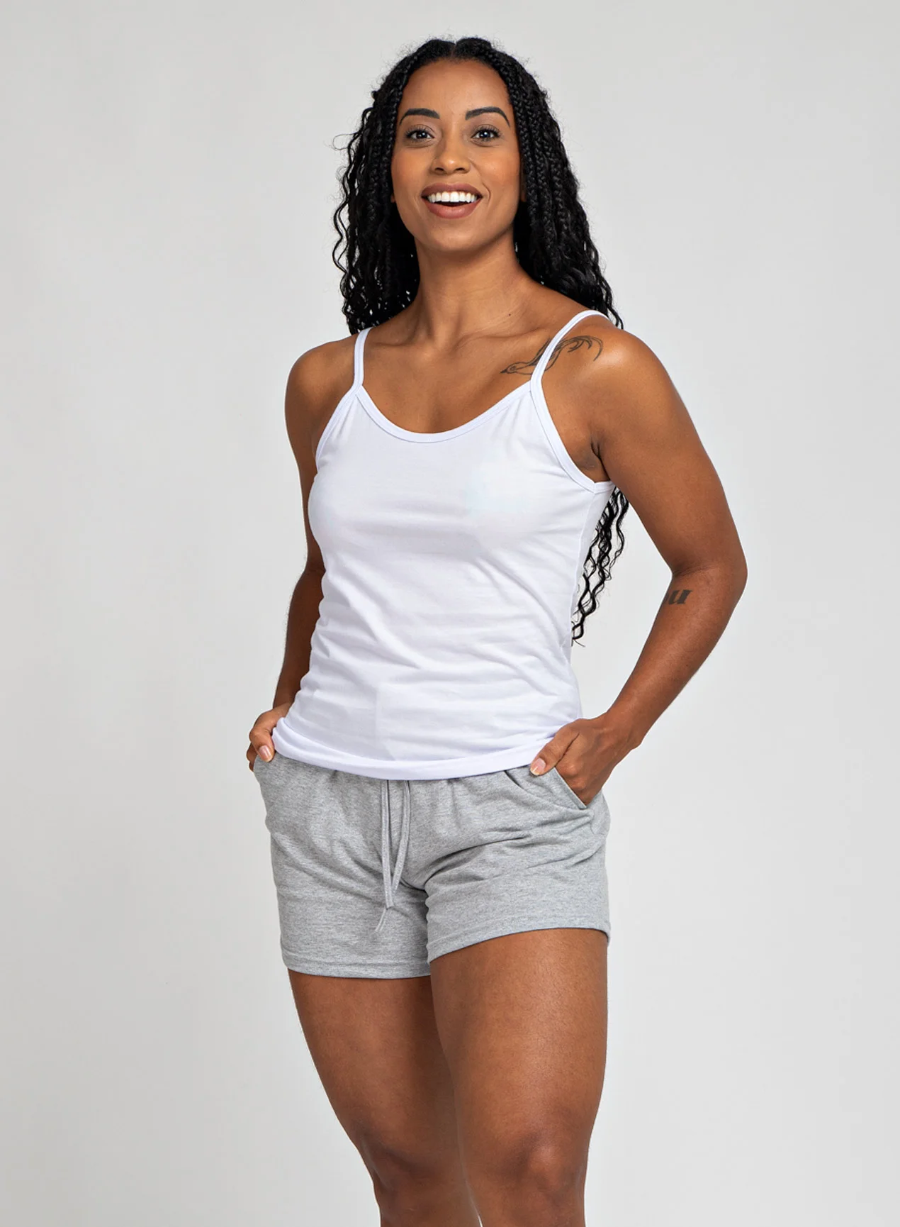 Regata Feminina Alcinha 100% Algodão, Branco