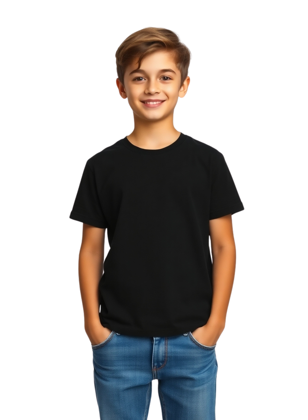Camiseta Infantil Algodão, Preto