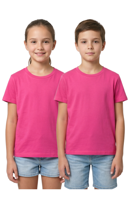 camiseta infantil unissex rosa pink algodao